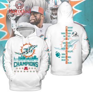 2023 AFC East Division Champions Miami Dolphins White Design Hoodie T Shirt