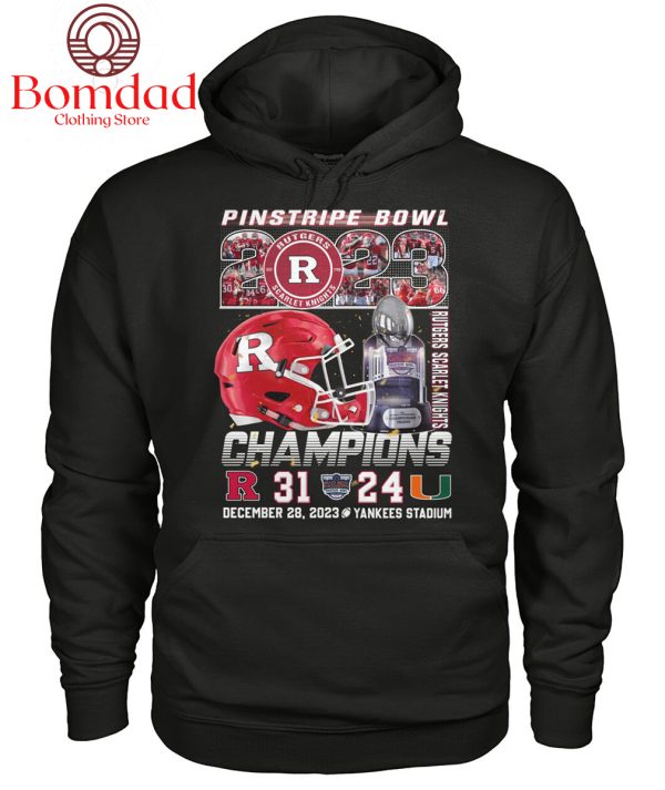 2023 Pinstripe Bowl Champions Rutgers Scarlet Knights T Shirt
