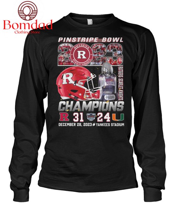 2023 Pinstripe Bowl Champions Rutgers Scarlet Knights T Shirt