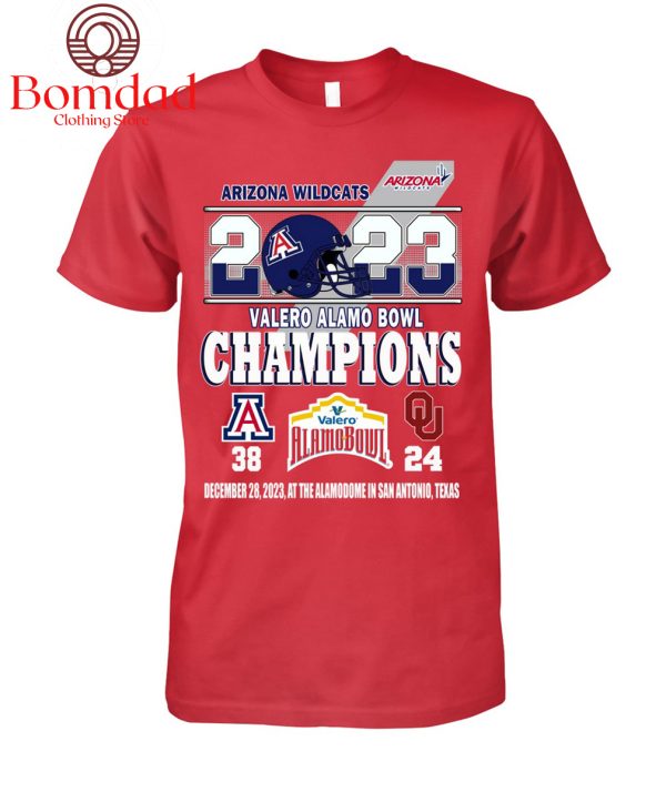 Arizona Wildcats 2023 Valero Alamo Bowl Champions T Shirt