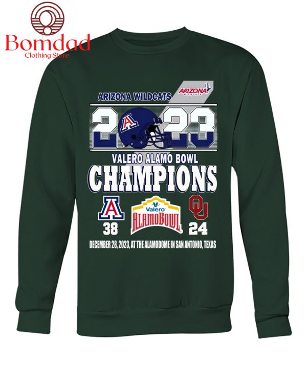 Arizona Wildcats 2023 Valero Alamo Bowl Champions T Shirt