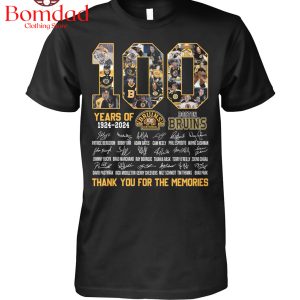 Boston Bruins 100 Years 1924 2024 Memories T Shirt