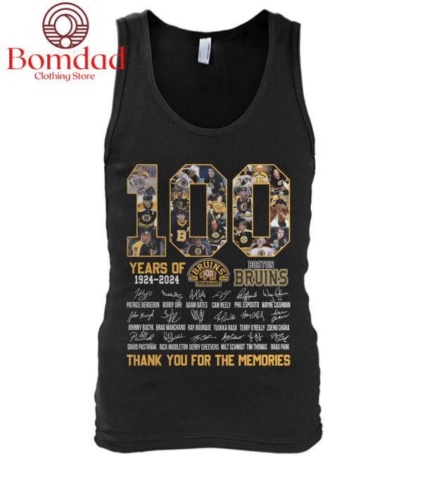 Boston Bruins 100 Years 1924 2024 Memories T Shirt