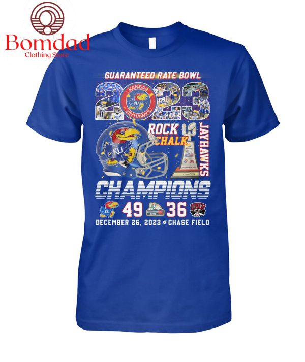 Guaranteed Rate Bowl 2023 Champions Rock Chalk Jayhawks T Shirt