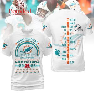 Miami Dolphins AFC East Division Champions 2023 White Design Hoodie T Shirt