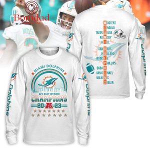 Miami Dolphins AFC East Division Champions 2023 White Design Hoodie T Shirt