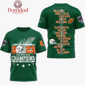 Miami Hurricanes 2023 Pinstripe Bowl Champions Hoodie T Shirt