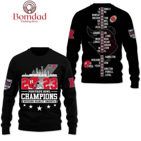 Rutgers Scarlet Knights 2023 Pinstripe Bowl Champions Hoodie T Shirt