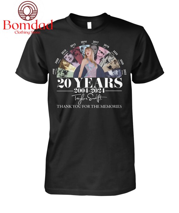 Taylor Swift 20 Years 2004 2024 Memories T Shirt