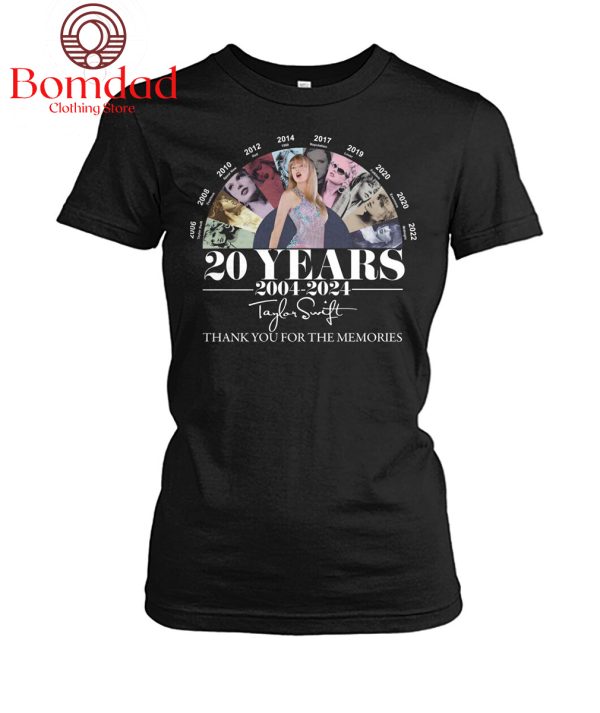 Taylor Swift 20 Years 2004 2024 Memories T Shirt
