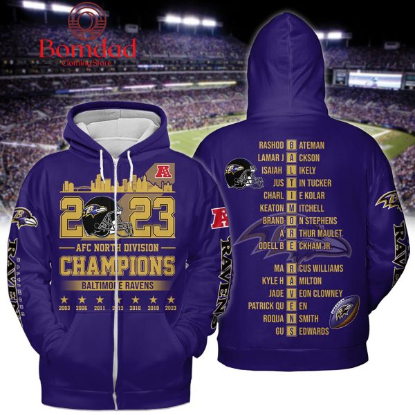 2023 AFC North Division Champions Baltimore Ravens Hoodie T Shirt