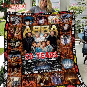 Abba 50 Years 1974 2024 Memories Fleece Blanket Quilt