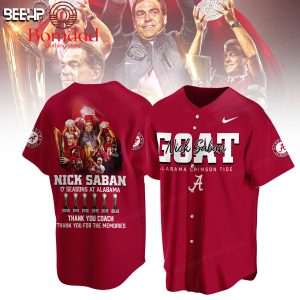 Alabama Crimson Tide Nick Saban 17 Seasons Memories Baseball Jersey