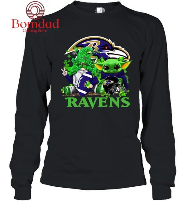 Baltimore Ravens Baby Yoda Happy St.Patrick’s Day Shamrock T Shirt