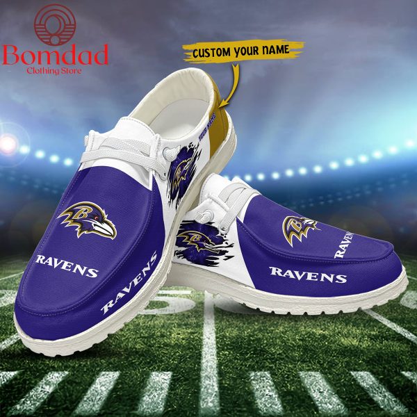 Baltimore Ravens Personalized Sport Hey Dude Shoes