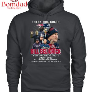 Bill Belichick New England Patriots 2000 2023 Thank You Coach Memories T Shirt