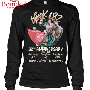 Blink 182 32nd Anniversary 1992 2024 Memories T Shirt