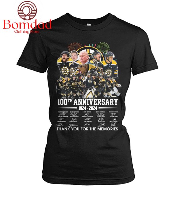 Boston Bruins 100th Anniversary 1924 2024 Memories T Shirt