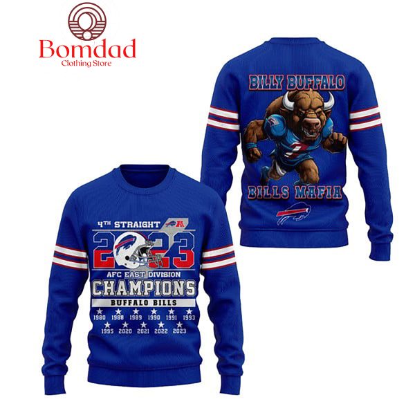 Buffalo Bills 2023 4th Straight AFC Champions Bills Mafia Hoodie T Shirt