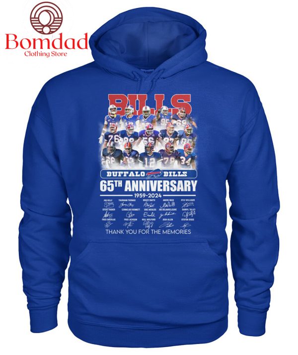 Buffalo Bills 65th Anniversary 1959 2024 Memories T Shirt