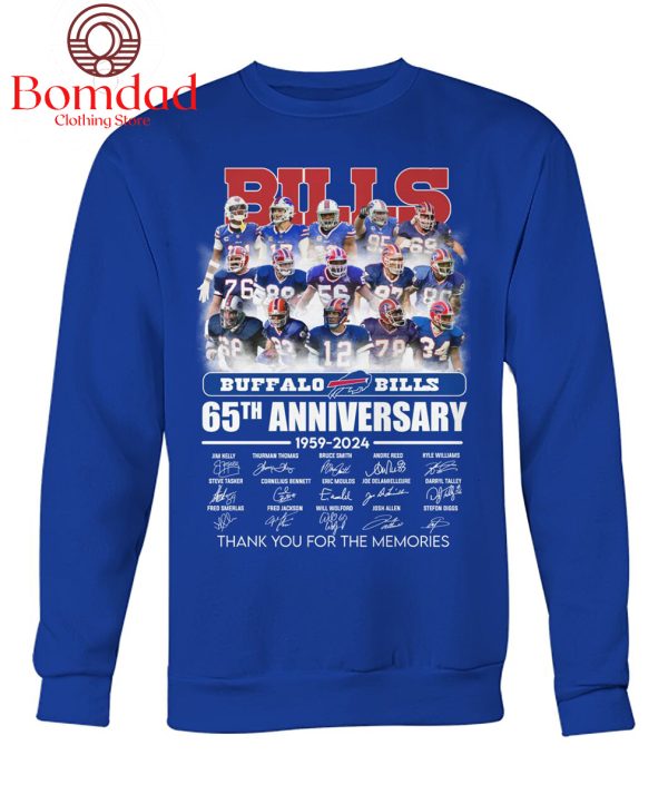 Buffalo Bills 65th Anniversary 1959 2024 Memories T Shirt