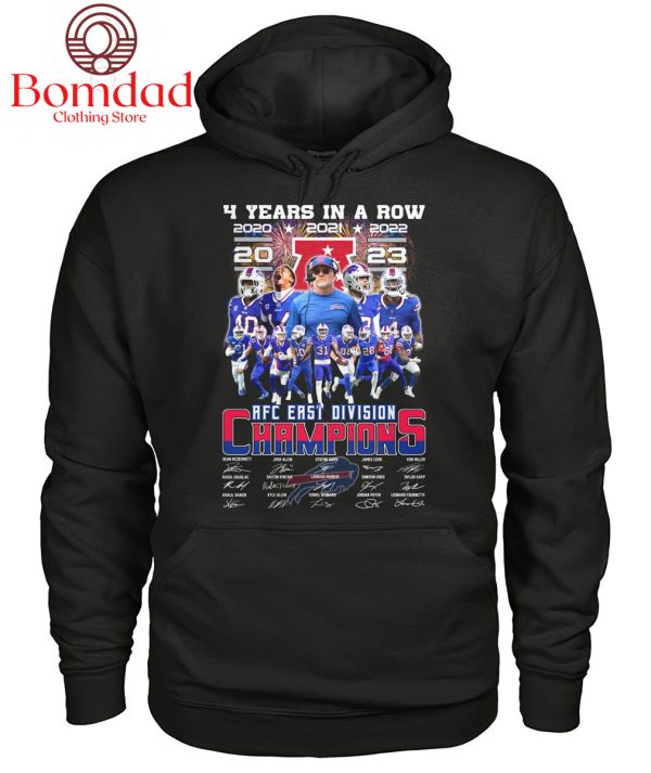 Buffalo Bills AFC East Division Champions 4 Years In A Row 2023 T Shirt