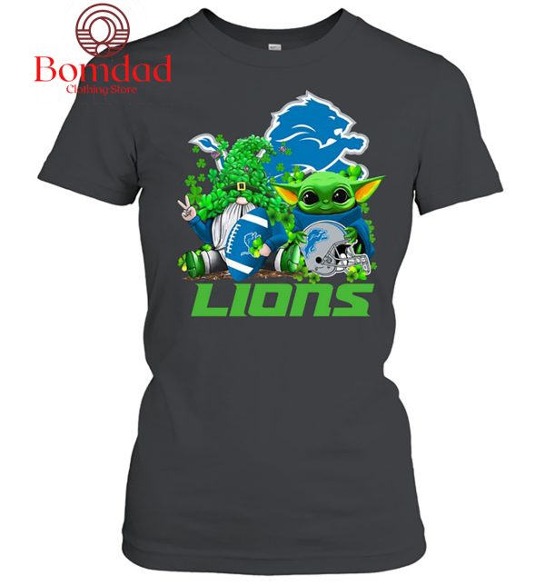 Detroit Lions Baby Yoda Happy St.Patrick’s Day Shamrock T Shirt