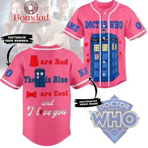 Doctor Who Police Box Valentine Personalized Baseball Jersey