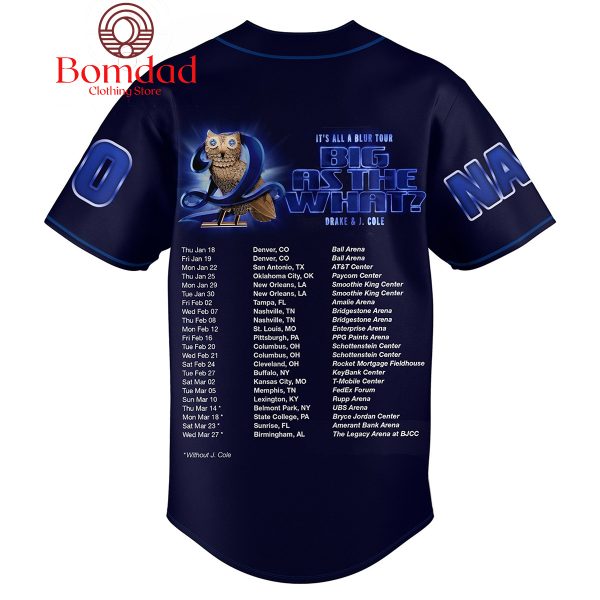 Drake It’s All A Blur Tour Big As The What Personalized Baseball Jersey