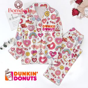 Dunkin Donuts Valentine’s Day Donut Pajamas Set
