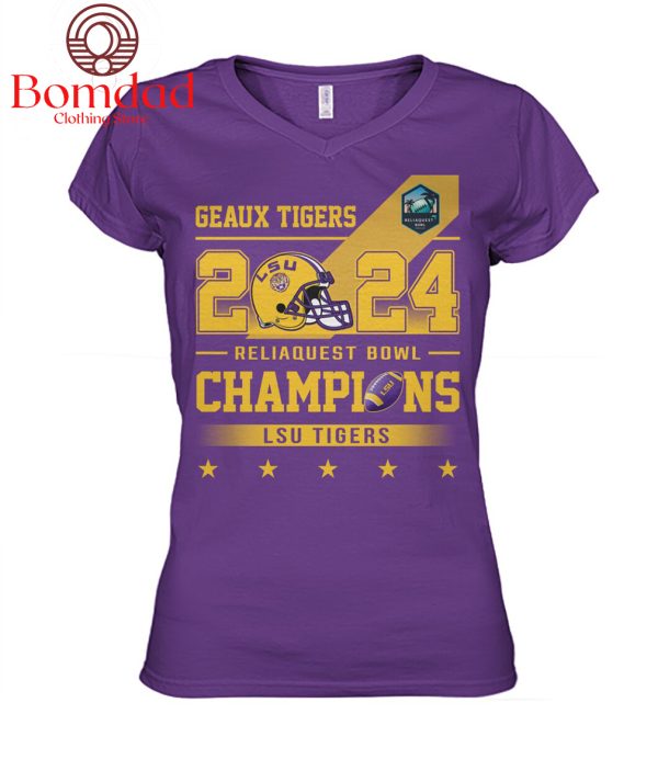 Geaux Tigers 2024 Reliaquest Bowl Champions T Shirt