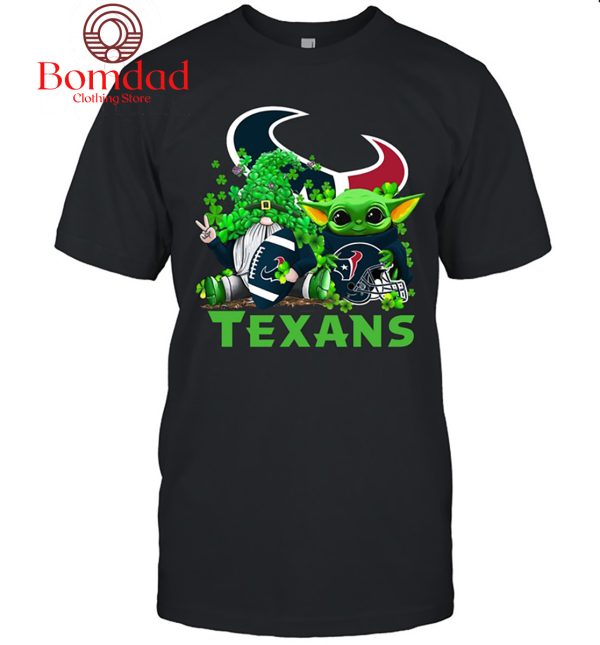 Houston Texans Baby Yoda Happy St.Patrick’s Day Shamrock T Shirt