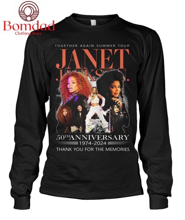 Janet Jackson 50th Anniversary 1974 2024 Together Again Summer Tour Memories T Shirt