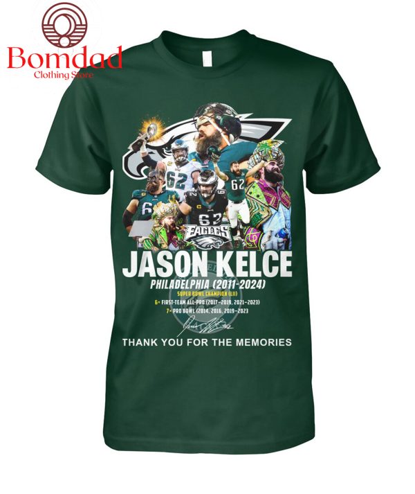Jason Kelce Philadelphia Eagles 2011 2024 Memories T Shirt