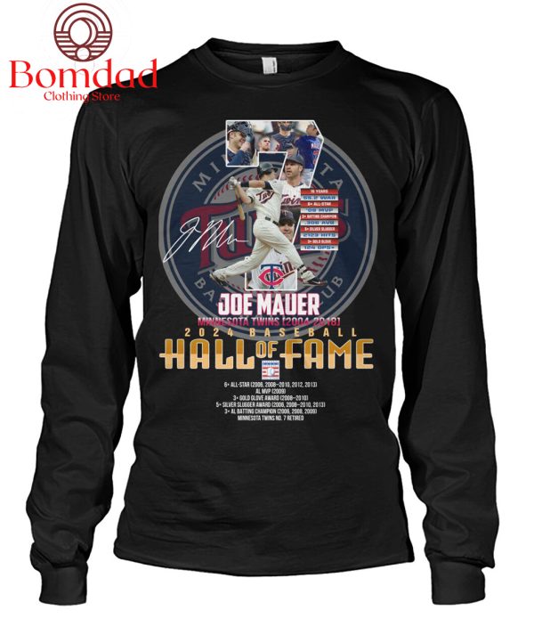 Joe Mauer Minnesota Twins 2024 Baseball Hall Of Fame T Shirt