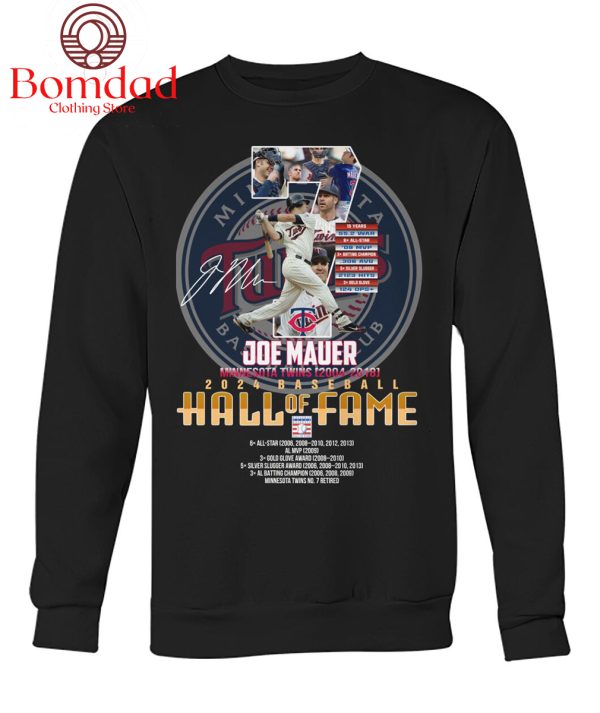 Joe Mauer Minnesota Twins 2024 Baseball Hall Of Fame T Shirt