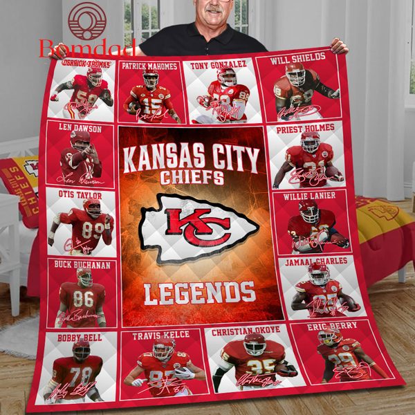 Kansas City Chiefs Legends Fleece Blanket Quilt