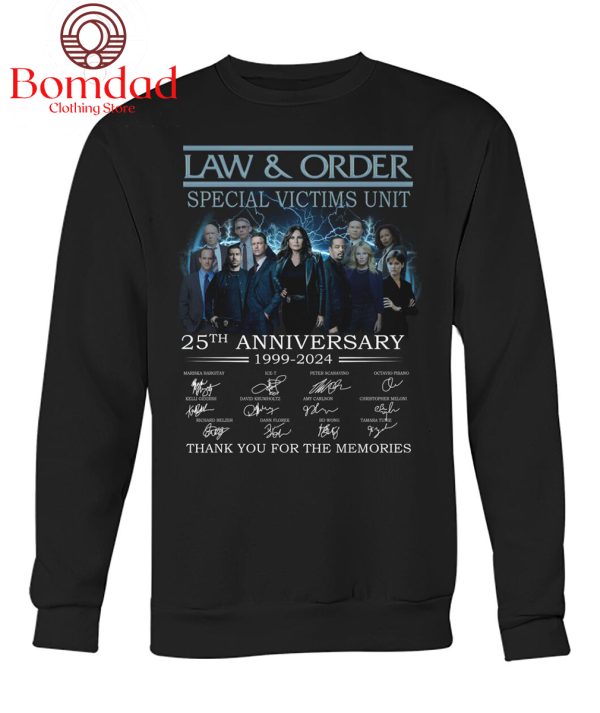 Law&Order Special Victims Unit 25th Anniversary 1999 2024 Memories T Shirt