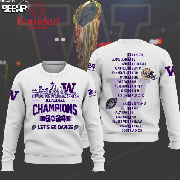 Let’s Go Dawgs National Champions 2024 Washington Huskies Hoodie T Shirt