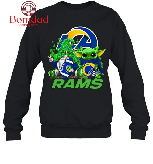 Los Angeles Rams Baby Yoda Happy St.Patrick’s Day Shamrock T Shirt