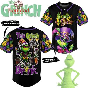 Mardi Gras This Grinch Need A Drink Personalized Baseball Jersey