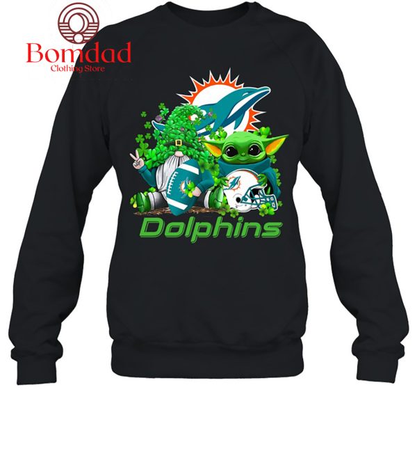Miami Dolphins Baby Yoda Happy St.Patrick’s Day Shamrock T Shirt