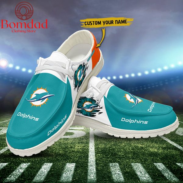 Miami Dolphins Personalized Sport Hey Dude Shoes
