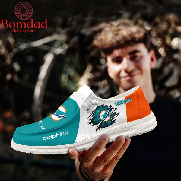 Miami Dolphins Personalized Sport Hey Dude Shoes