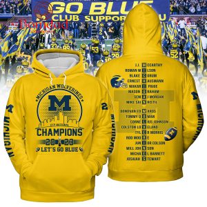 Michigan Wolverines 2023 Champions Let’s Go Blue Gold Design Hoodie T Shirt