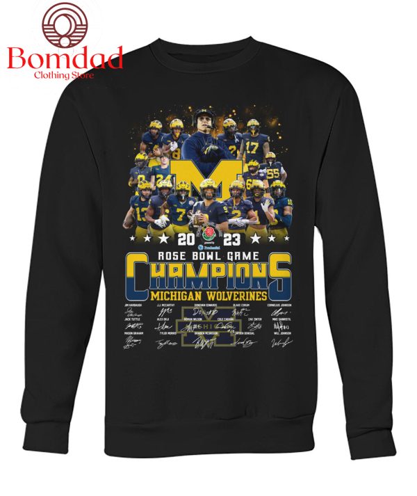 Michigan Wolverines 2023 Rose Bowl Game Champions T Shirt