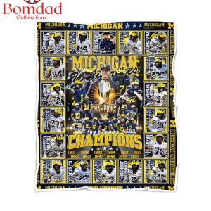 Michigan Wolverines National Champions Perfect Season Fleece Blanket Quilt