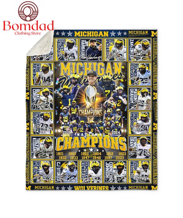 Michigan Wolverines National Champions Perfect Season Fleece Blanket Quilt