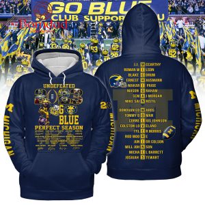 Michigan Wolverines Undefeated 2023 Perfect Season Navy Hoodie T Shirt