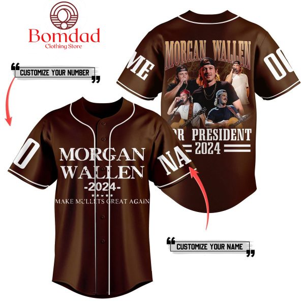 Morgan Wallen 2024 Make Mullets Great Again Personalized Baseball Jersey